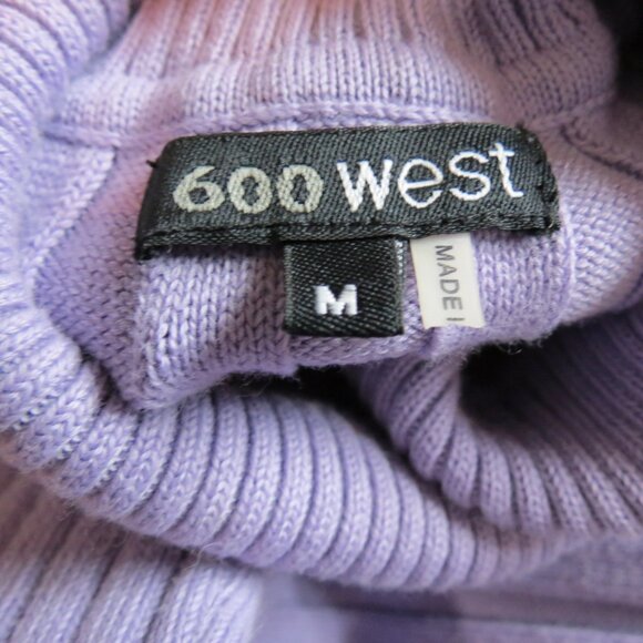 600 West Orchid Ribbed Knit Turtleneck Sweater Medium - Picture 7 of 9